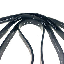 将图片加载到图库查看器,P-band close-up showing kneeling crunch and other printed exercises - black 25-65lbs resistance band